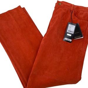 Escada leather pants size 16 with $1,695 retail tags. Color is Koi
